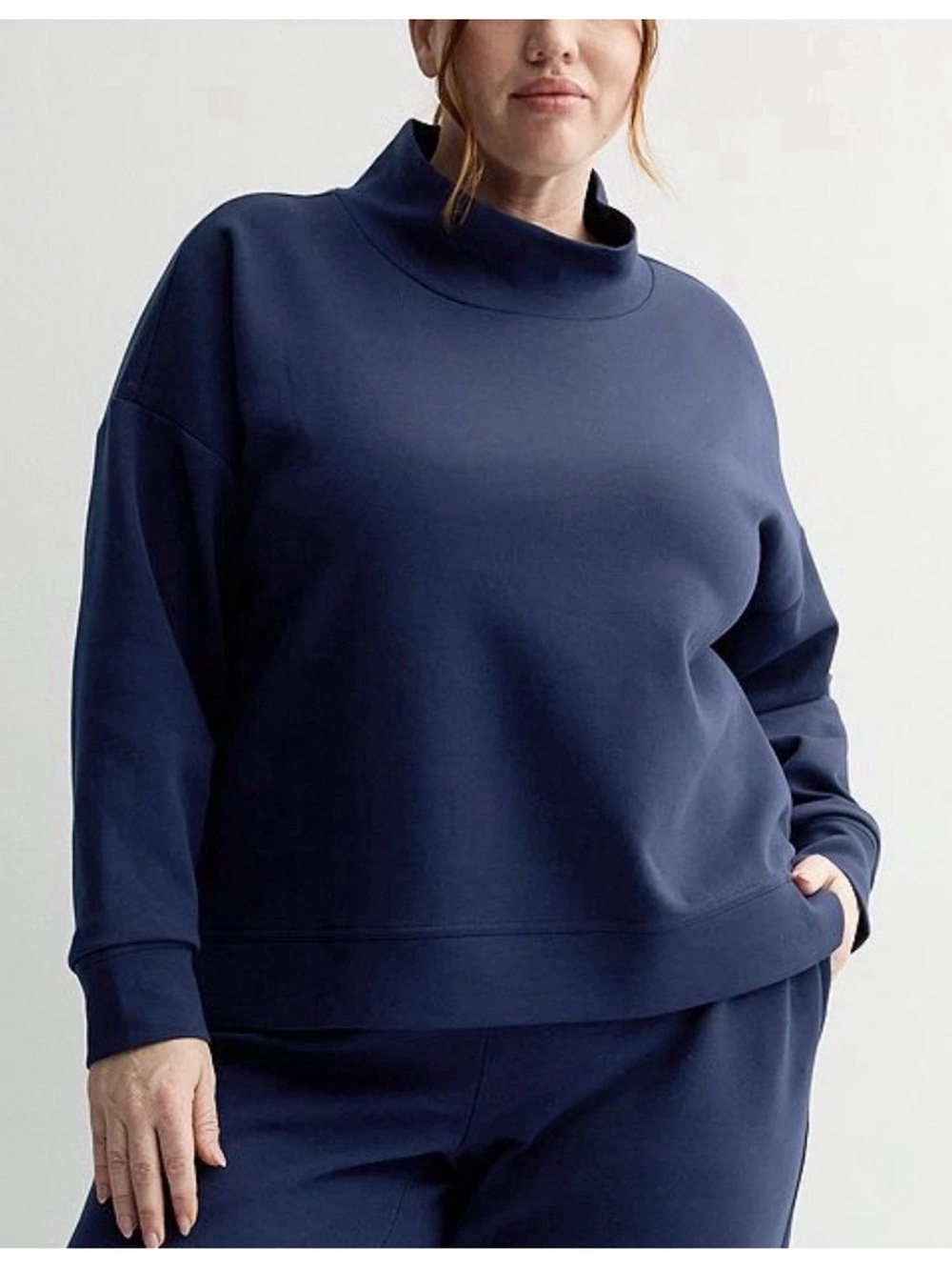 Womens 2X Tek gear Navy Cowl Funnel Neck Sweater - Women NEW with tags SOFT